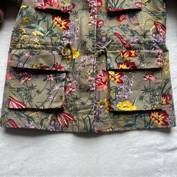 H&M Floral Utility Jacket Women’s Size 8 - Picture 7 of 15